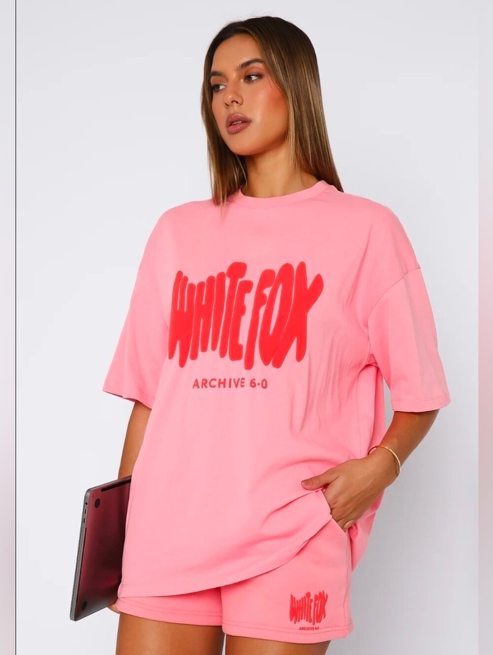 White Fox Boutique Archive 6.0 Oversized Tee in Melon / Pink- M/L
